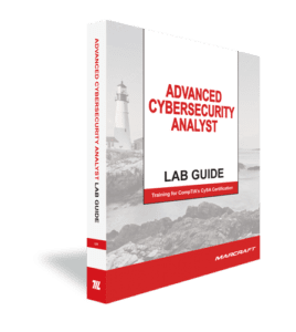 Image of the Advanced Cybersecurity Analyst Lab Guide for instructors to prepare their students for the CompTIA Cybersecurity Analyst (CySA+) Cert