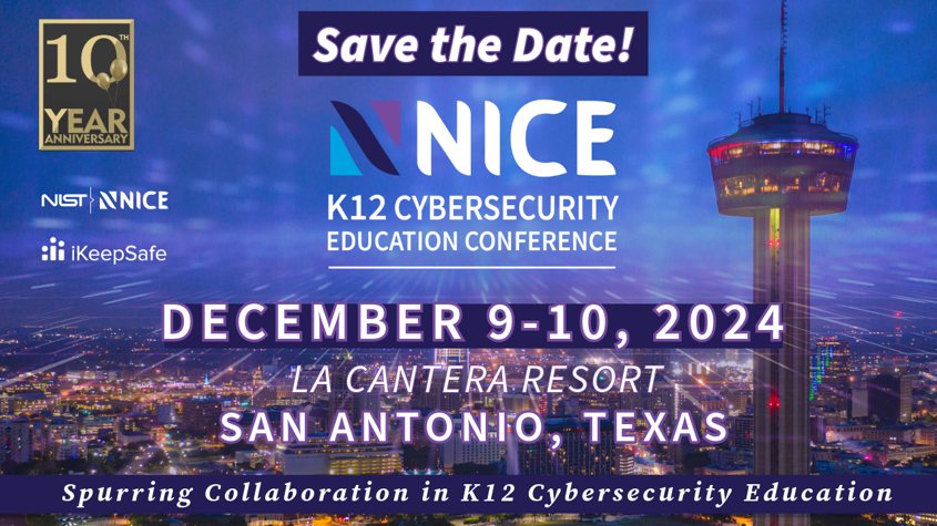 NICE K12 Cybersecurity Education Conference Banner