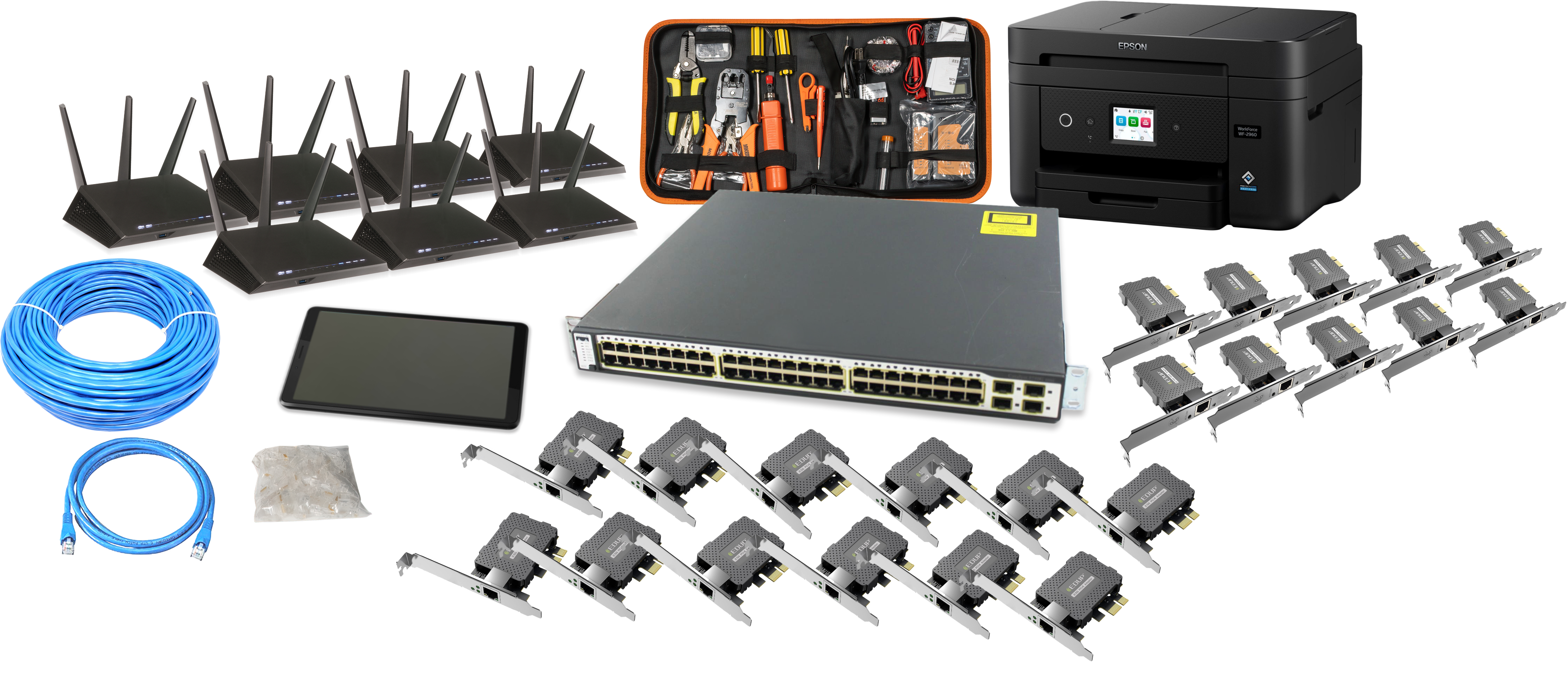 Image of Equipment Used in the Intro to Networking Course