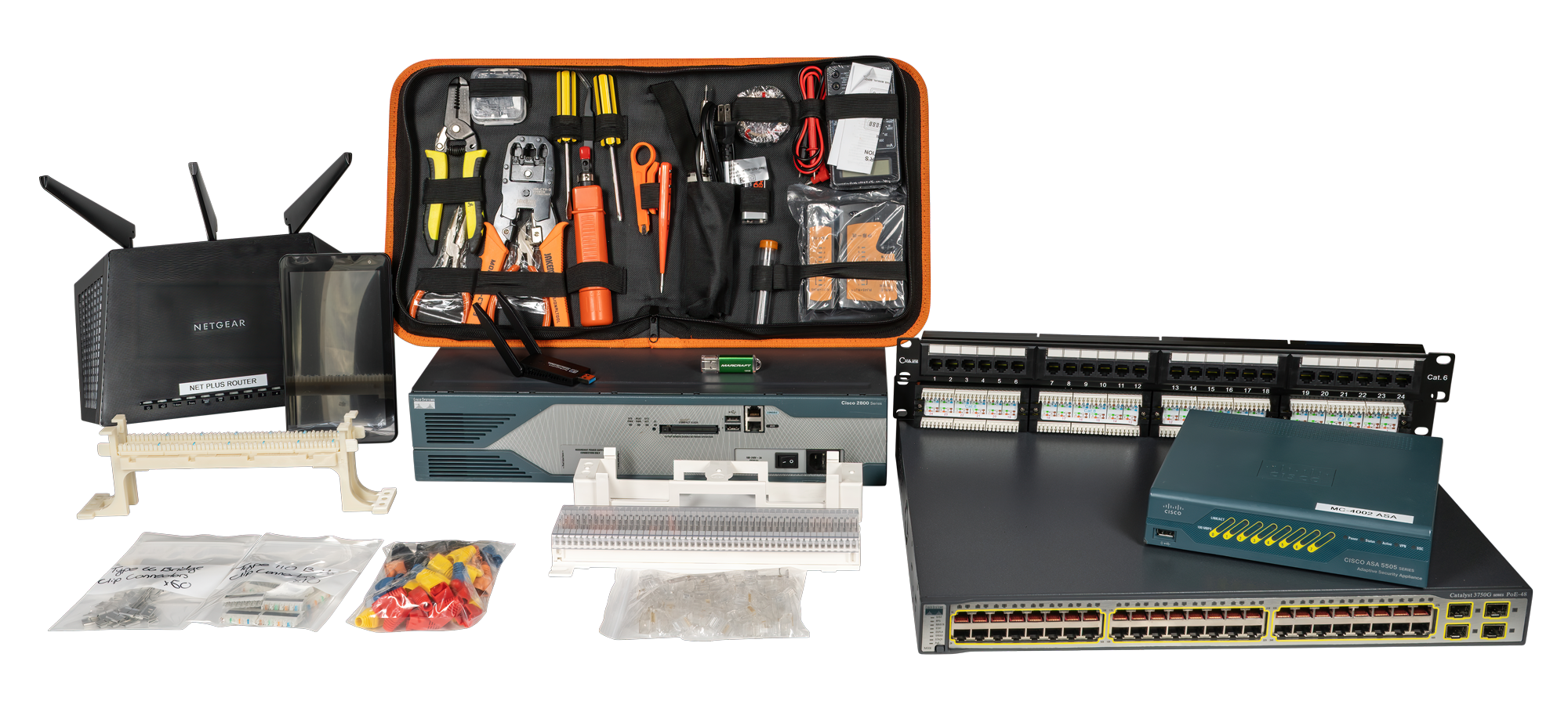 Image of the Equipment used in the Network+ Certification Program