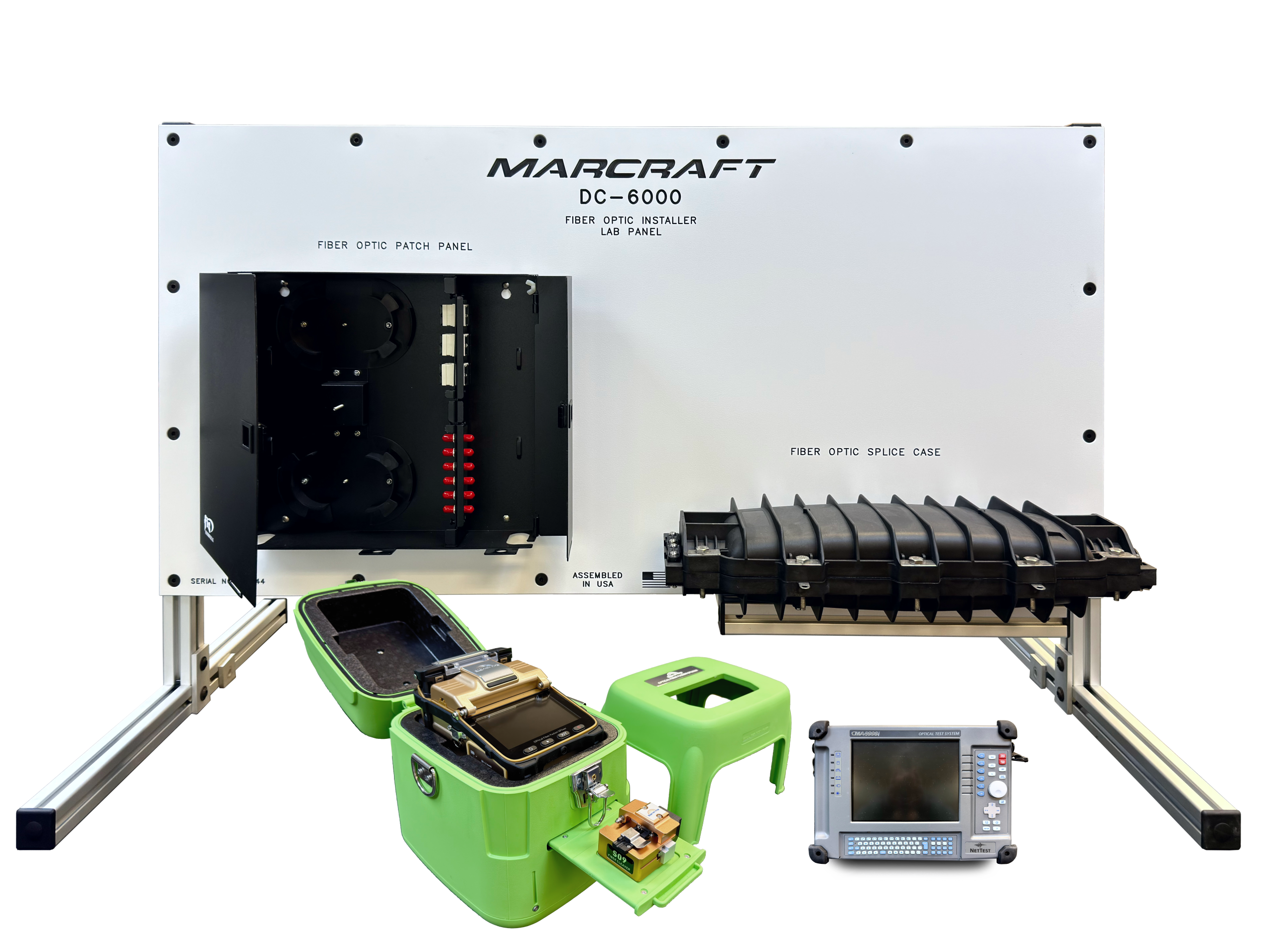 Image of the DC-6000 Fiber Optic Cabling Workstation with Fusion Splicer and Optical Time Domain Reflectometer